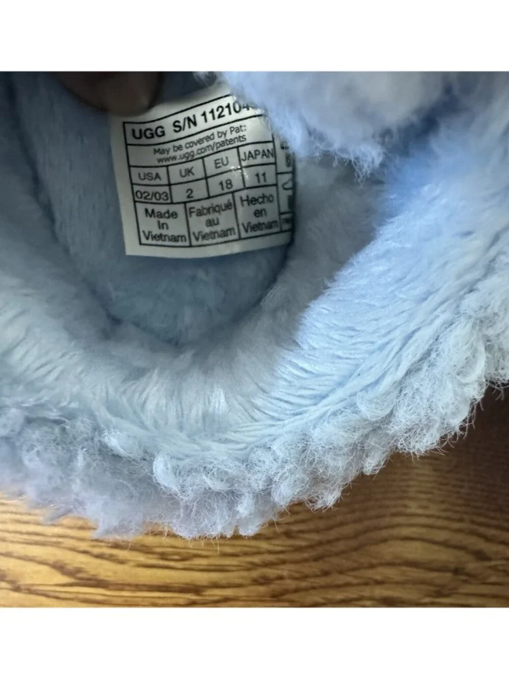 UGG Bixbee Size 2/3 (6 - 12 Months) Blue Baby Toddler Slippers Booties Preowned